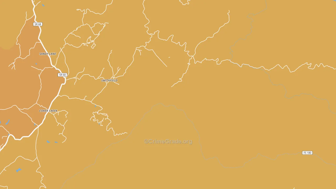 Cokercreek, TN Map of Murder Rates