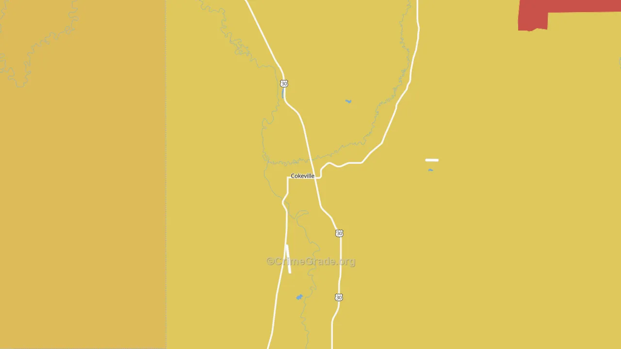 Cokeville, WY Map of Murder Rates