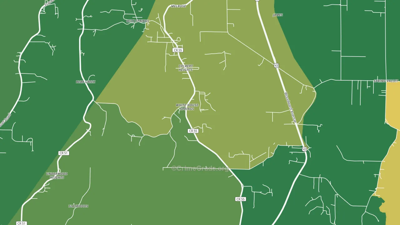 Colbert Heights, AL Map of Murder Rates