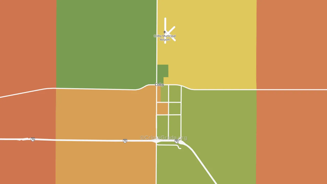 Colby, KS Map of Murder Rates