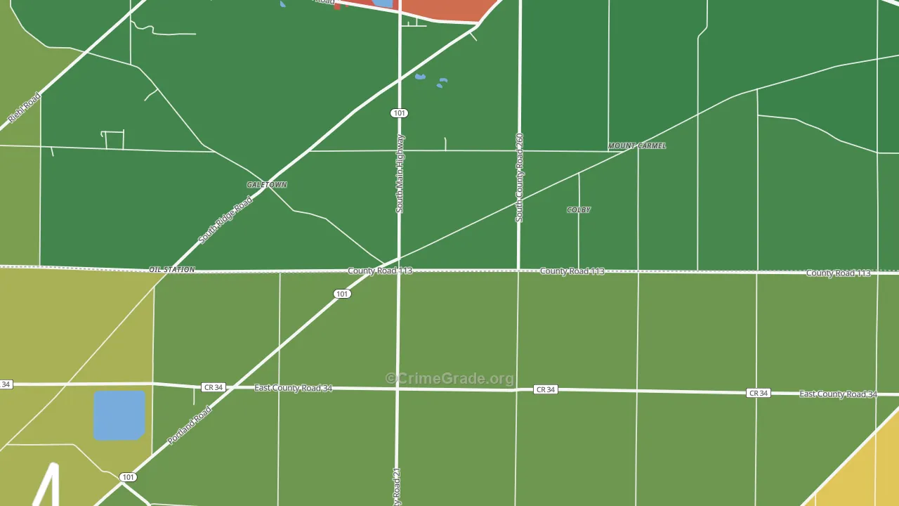Colby, OH Map of Murder Rates