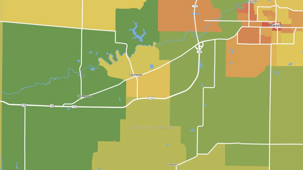 Colchester, IL Map of Murder Rates
