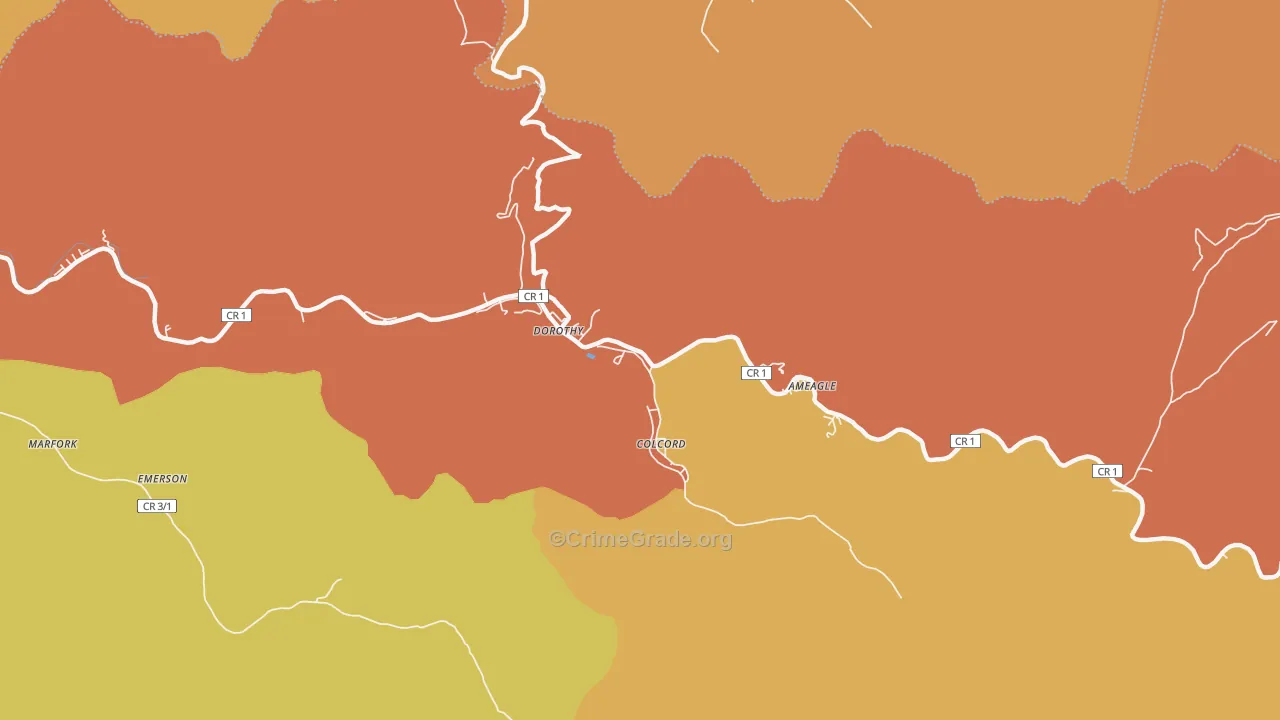 Colcord, WV Map of Murder Rates