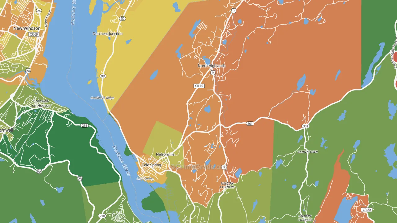 Cold Spring, NY Map of Murder Rates