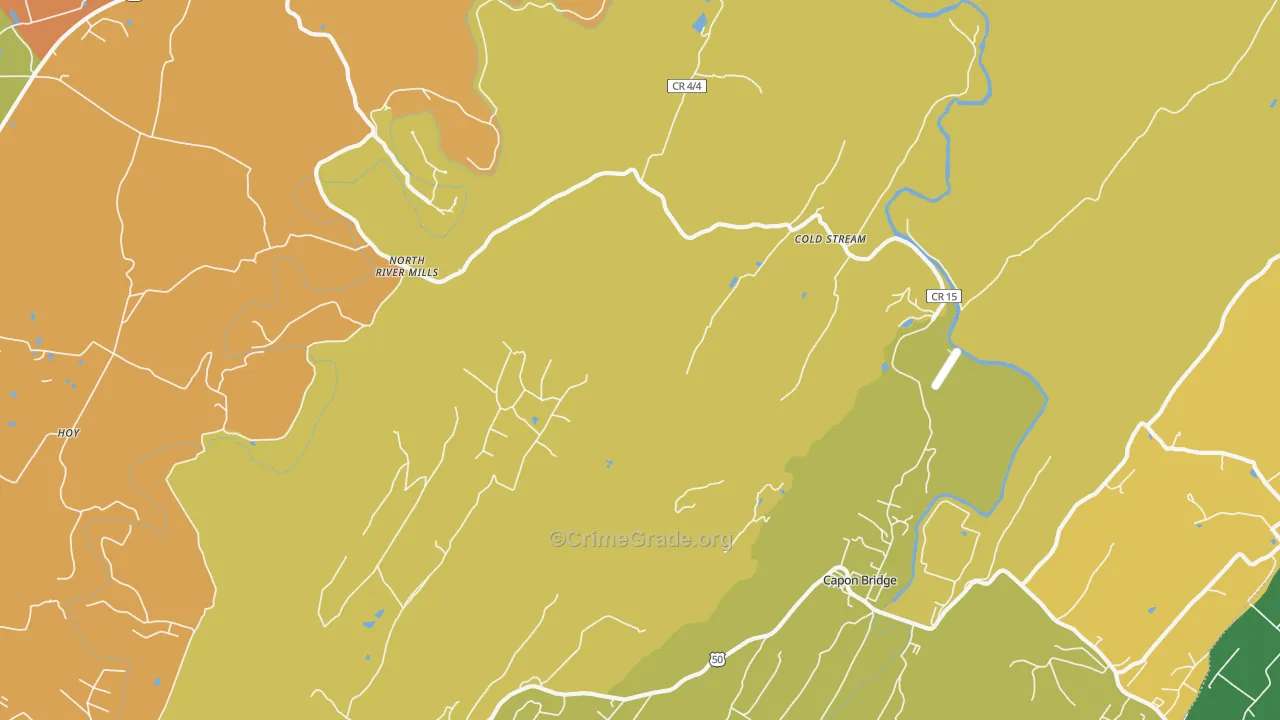 Cold Stream, WV Map of Murder Rates