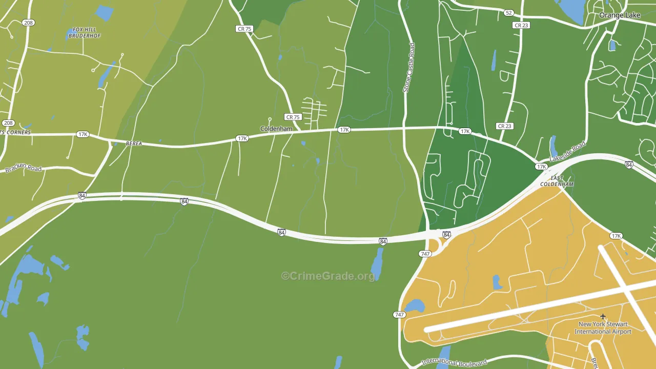 Coldenham, NY Map of Murder Rates