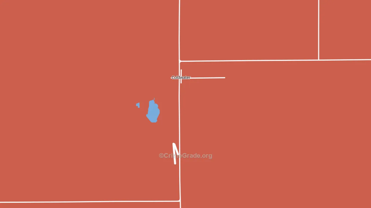 Coldwater, KS Map of Murder Rates