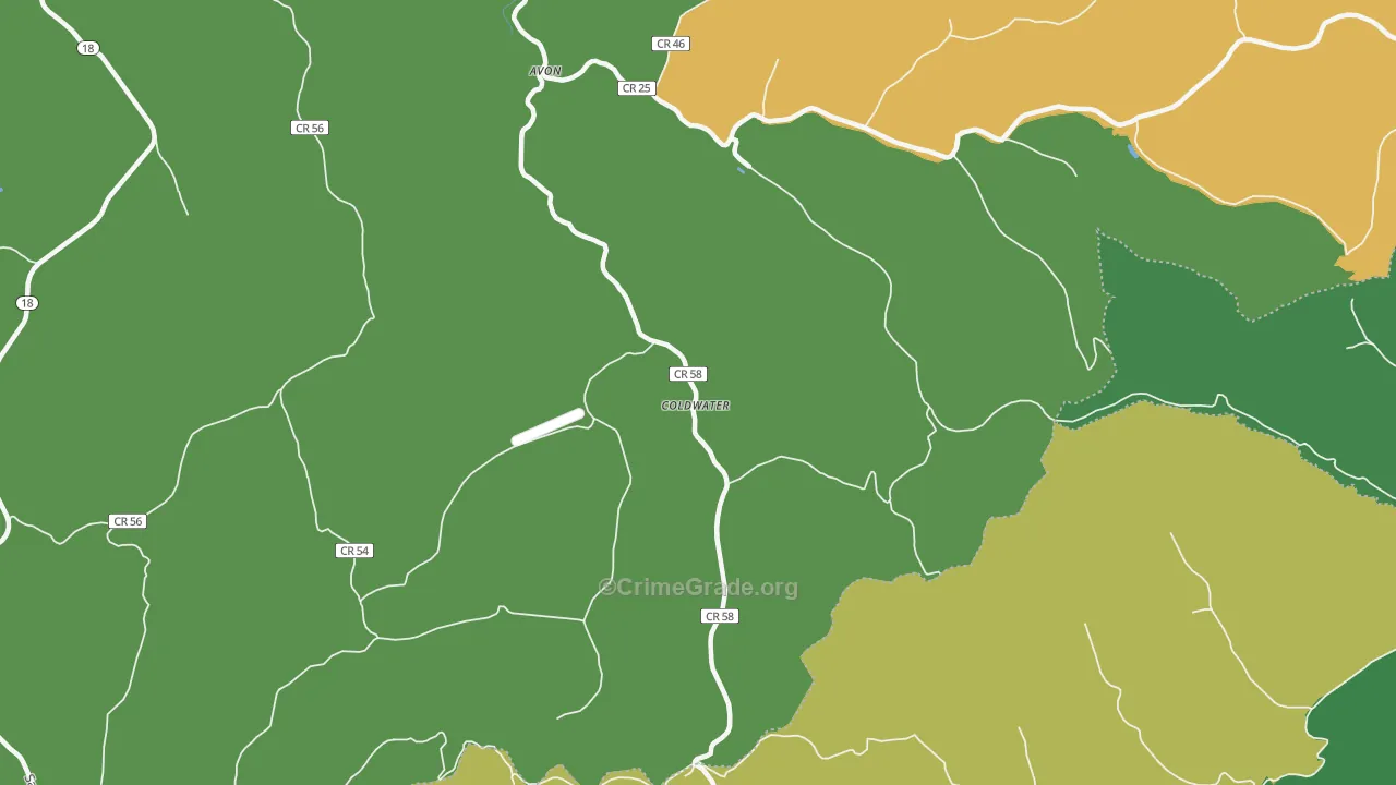 Coldwater, WV Map of Murder Rates
