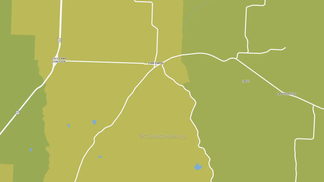 Cole Camp, MO Map of Murder Rates