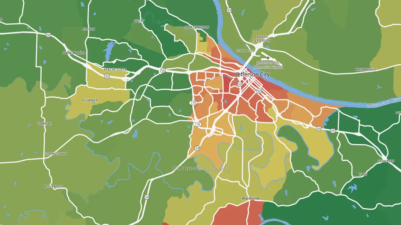 Cole County, MO Map of Murder Rates