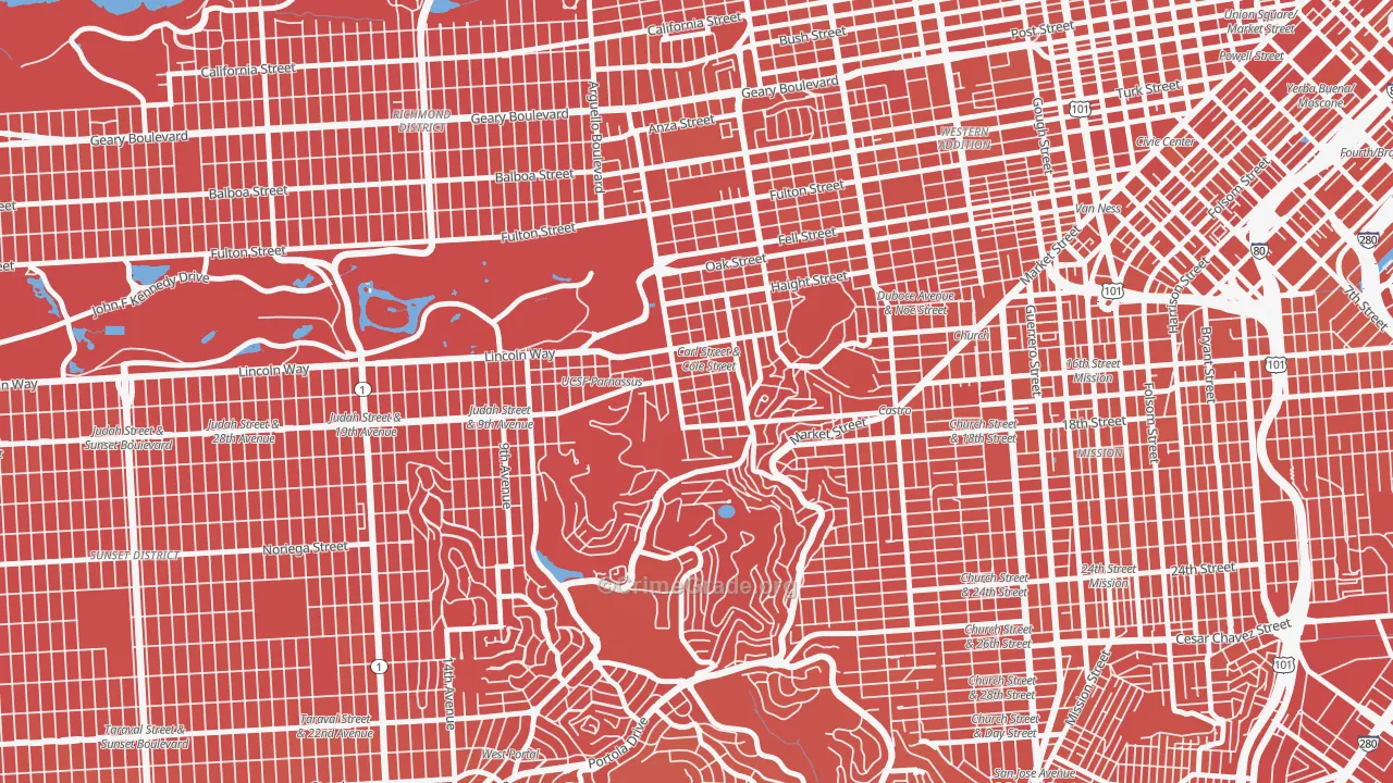 Cole Valley, San Francisco, CA Map of Murder Rates