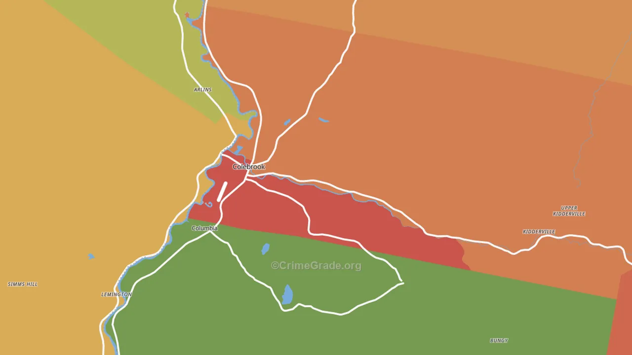 Colebrook, NH Map of Murder Rates