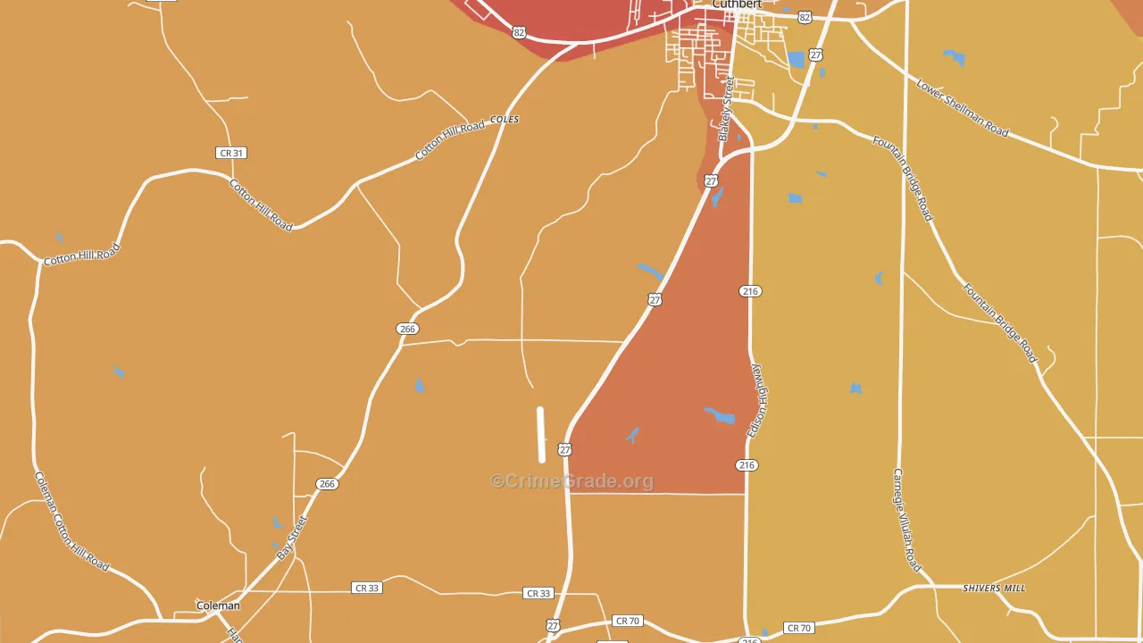 Coleman, GA Map of Murder Rates