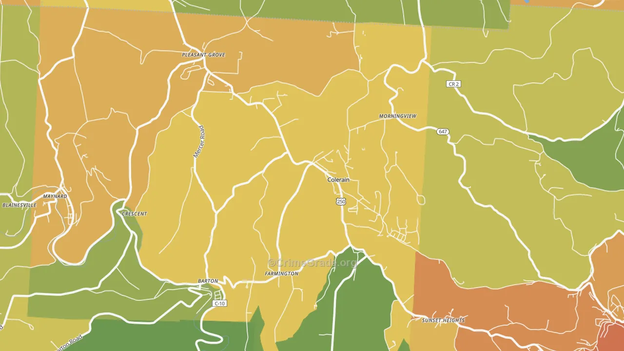 Colerain, OH Map of Murder Rates