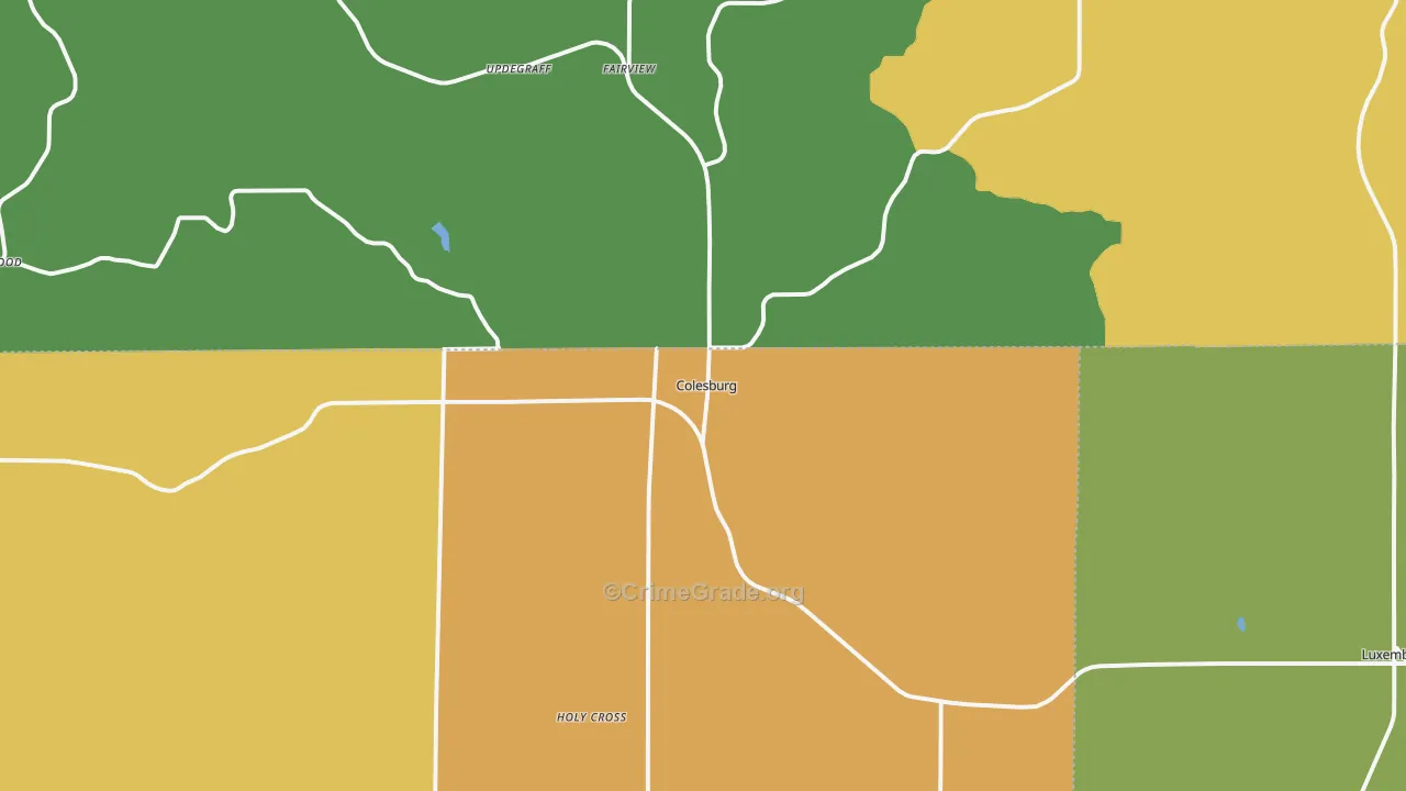 Colesburg, IA Map of Murder Rates