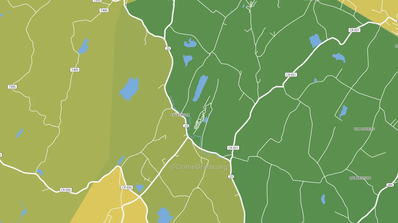 Colesville, NJ Map of Murder Rates