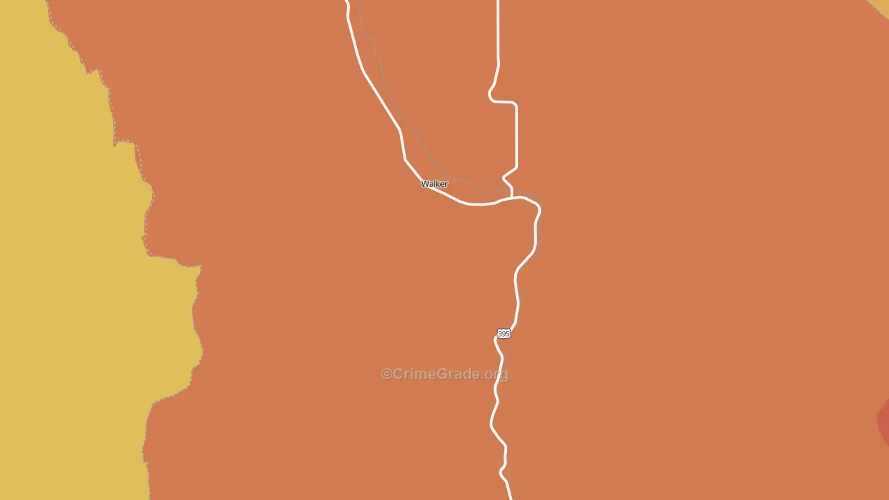 Coleville, CA Map of Murder Rates