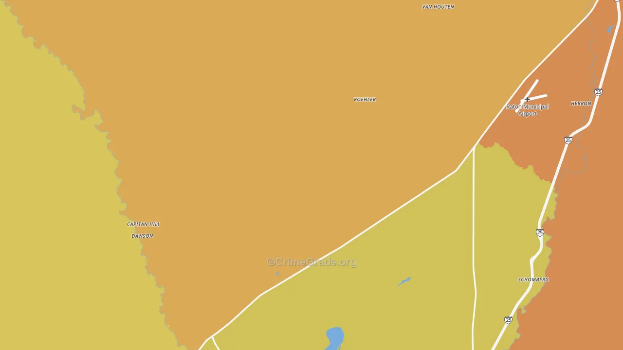 Colfax County, NM Map of Murder Rates