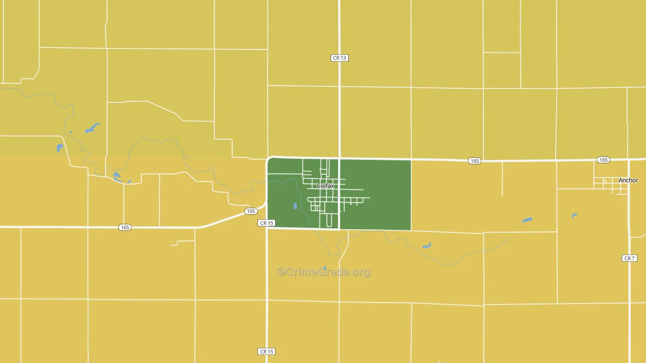Colfax, IL Map of Murder Rates
