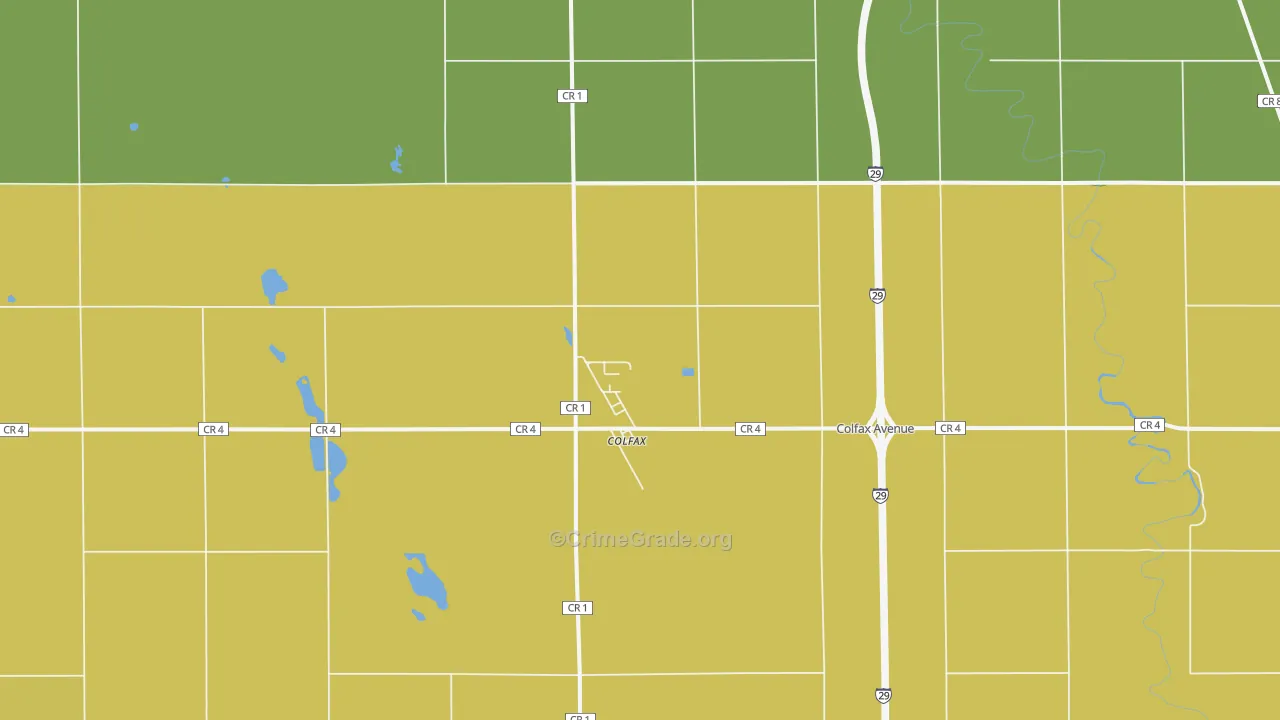 Colfax, ND Map of Murder Rates