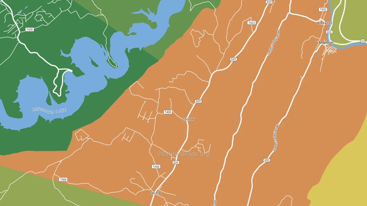 Colfax, PA Map of Murder Rates