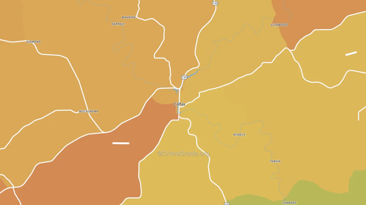 Colfax, WA Map of Murder Rates