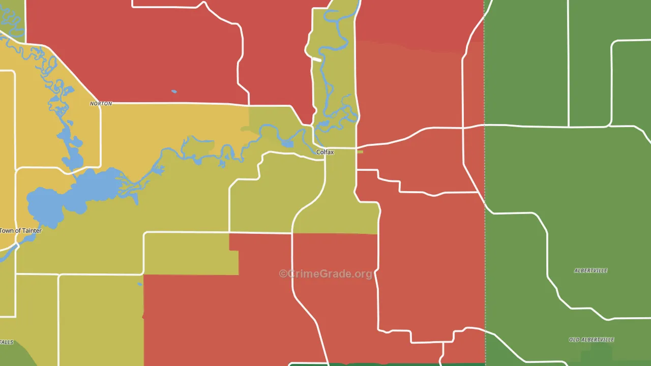 Colfax, WI Map of Murder Rates