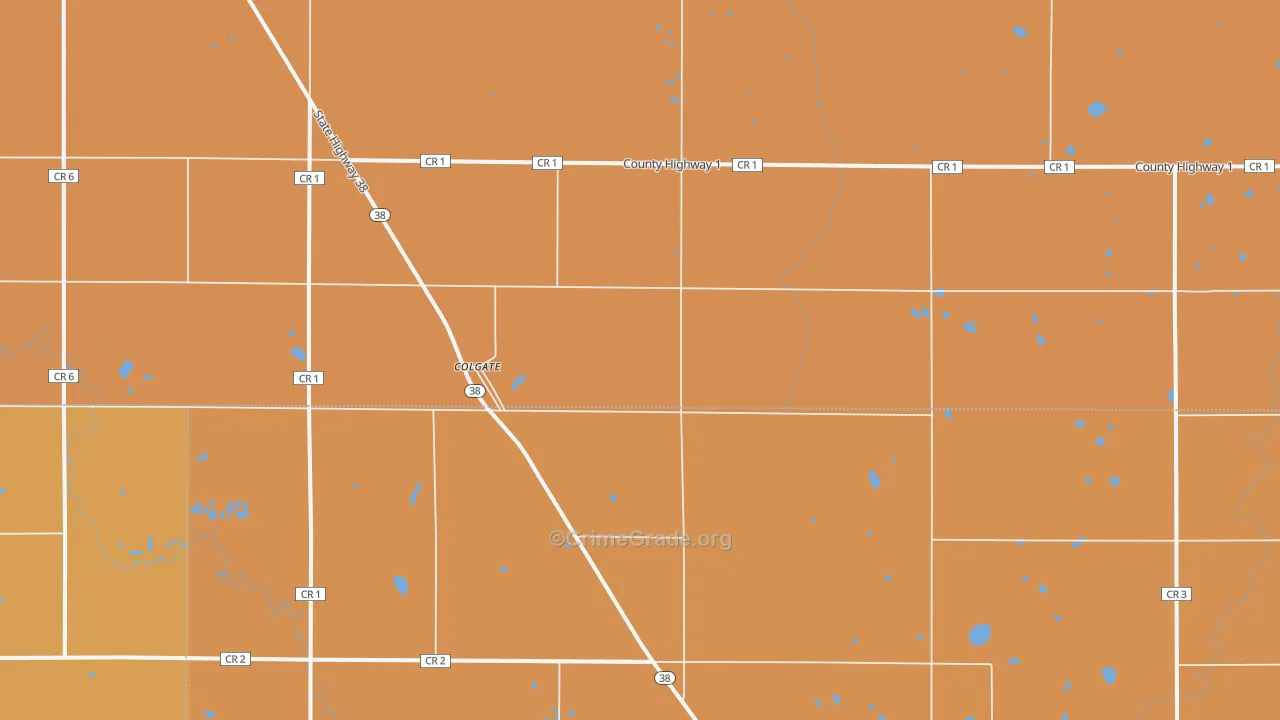 Colgate, ND Map of Murder Rates