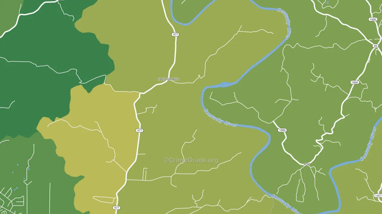 College Hill, KY Map of Murder Rates