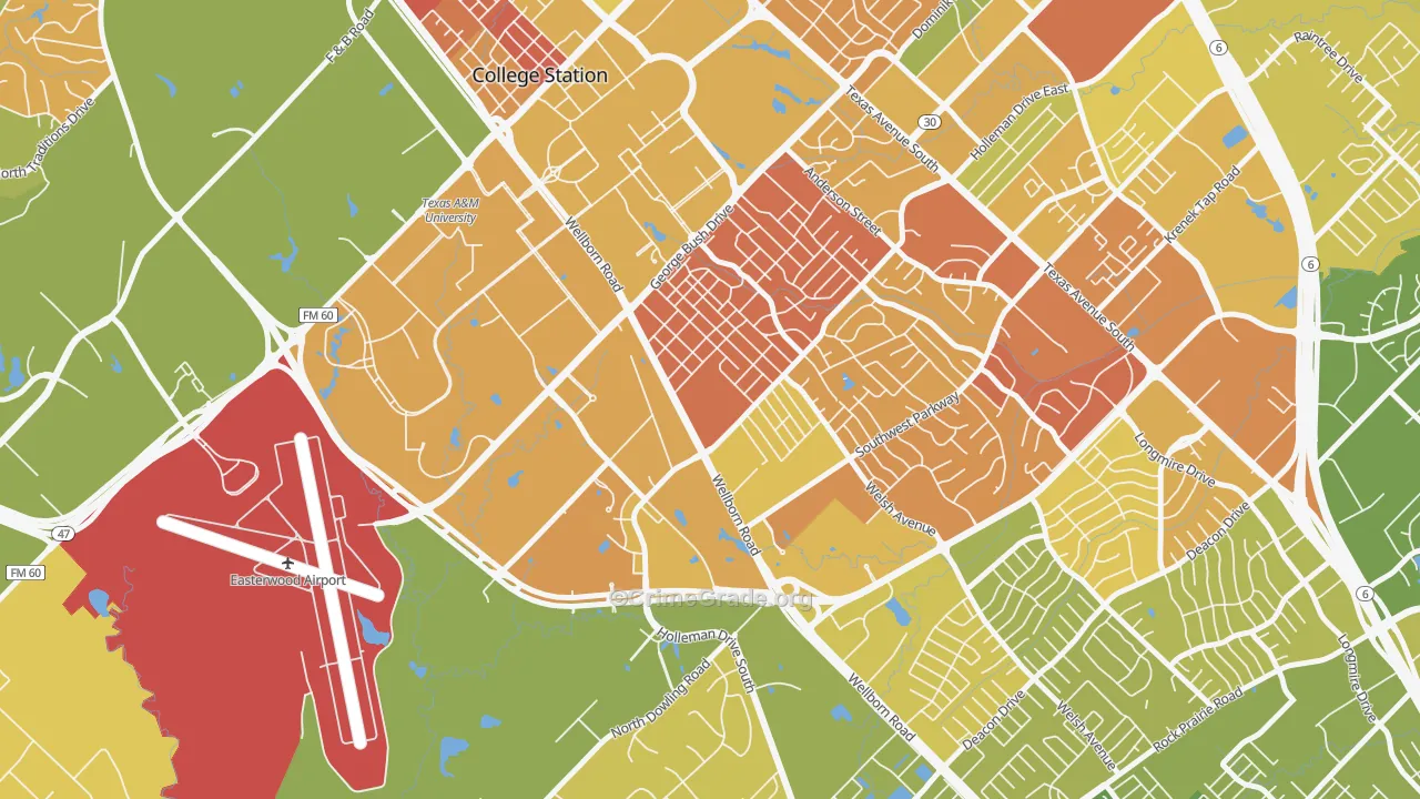 College Park, College Station, TX Map of Murder Rates