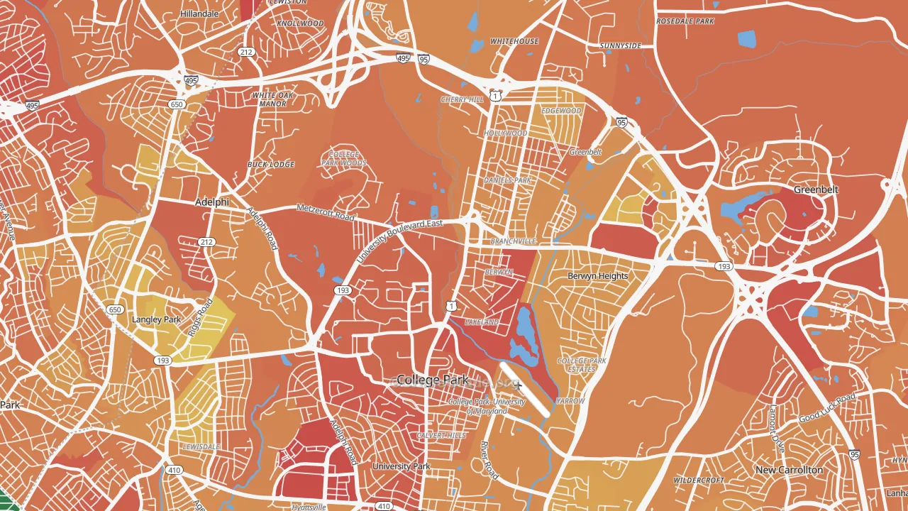 College Park, MD Map of Murder Rates