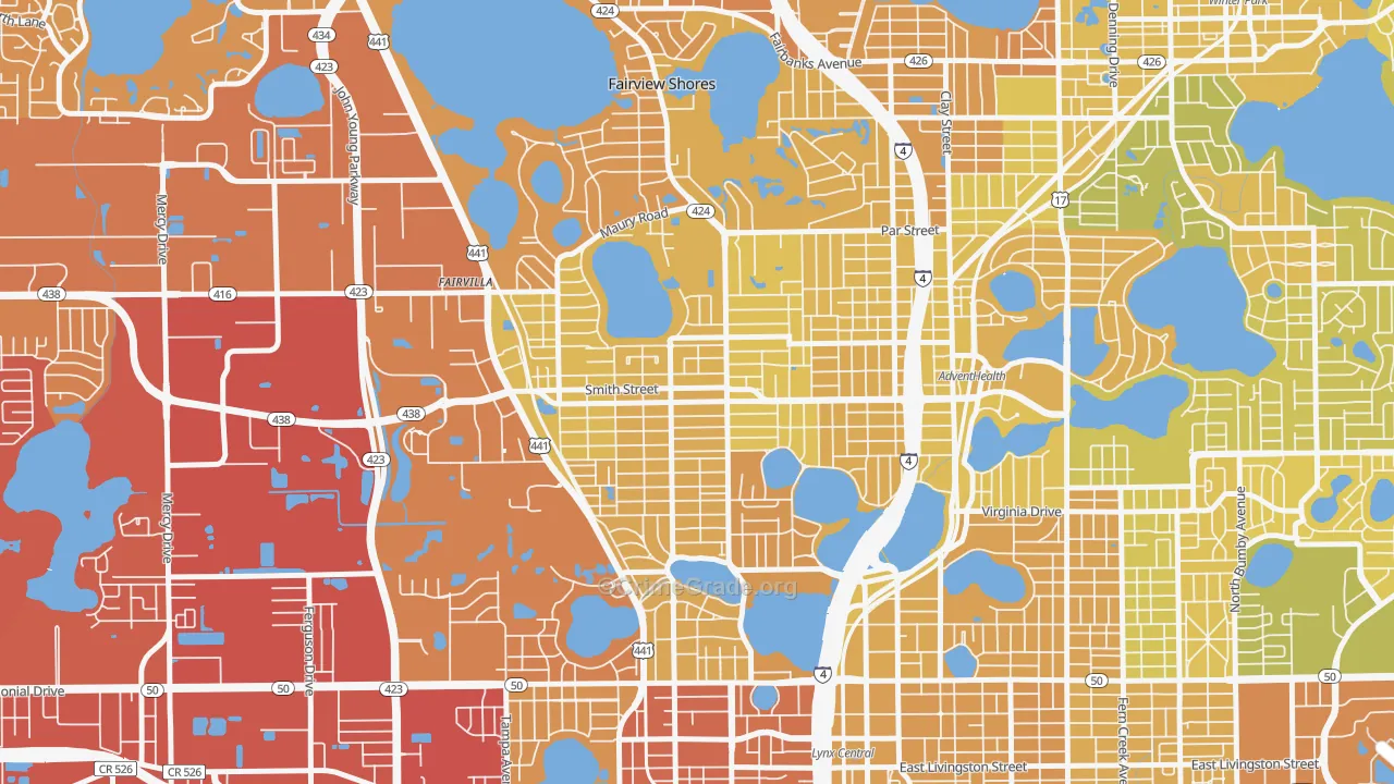 College Park, Orlando, FL Map of Murder Rates