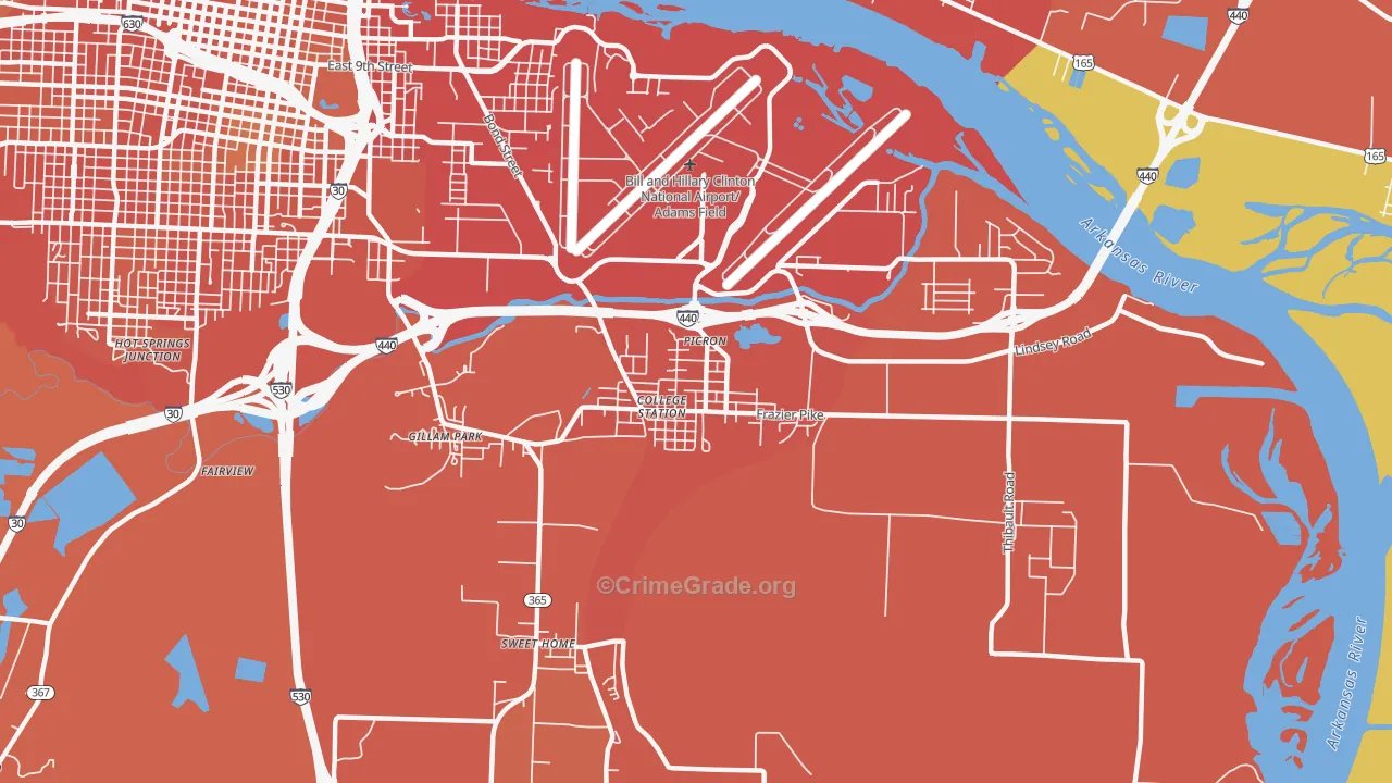 College Station, AR Map of Murder Rates