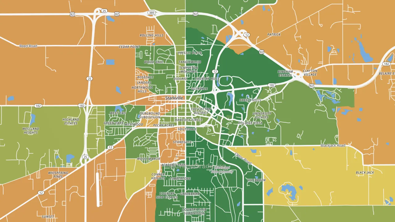 College View, Starkville, MS Map of Murder Rates