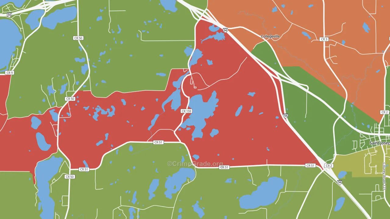 Collegeville, MN Map of Murder Rates