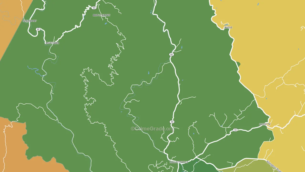 Collettsville, NC Map of Murder Rates
