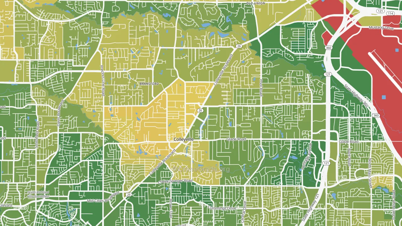 Colleyville, TX Map of Murder Rates