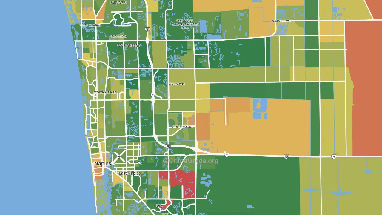 Collier County, FL Map of Murder Rates