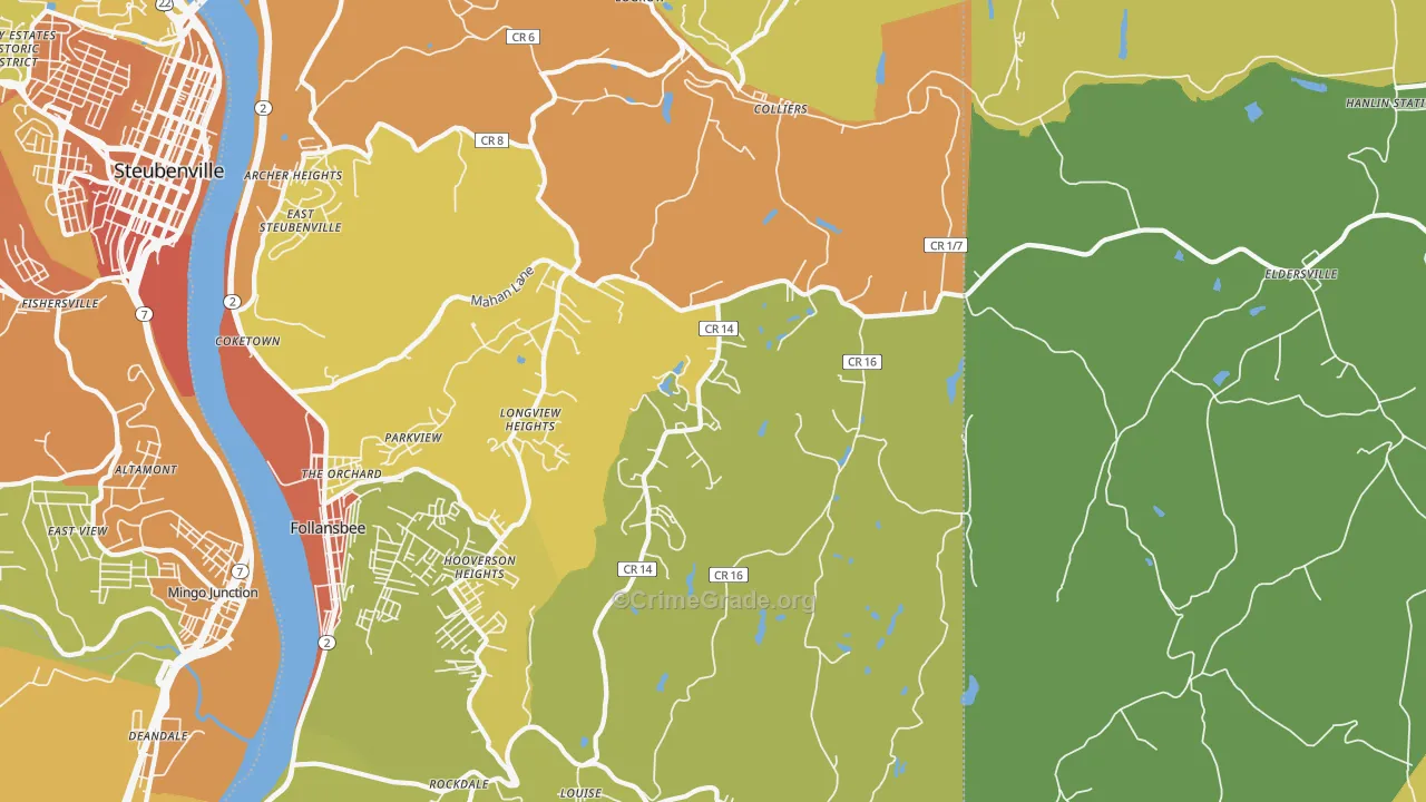Colliers, WV Map of Murder Rates