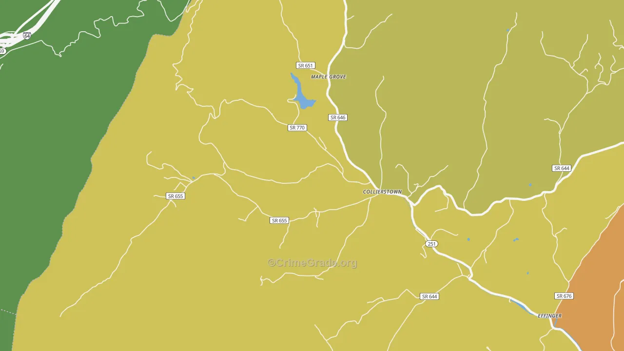 Collierstown, VA Map of Murder Rates