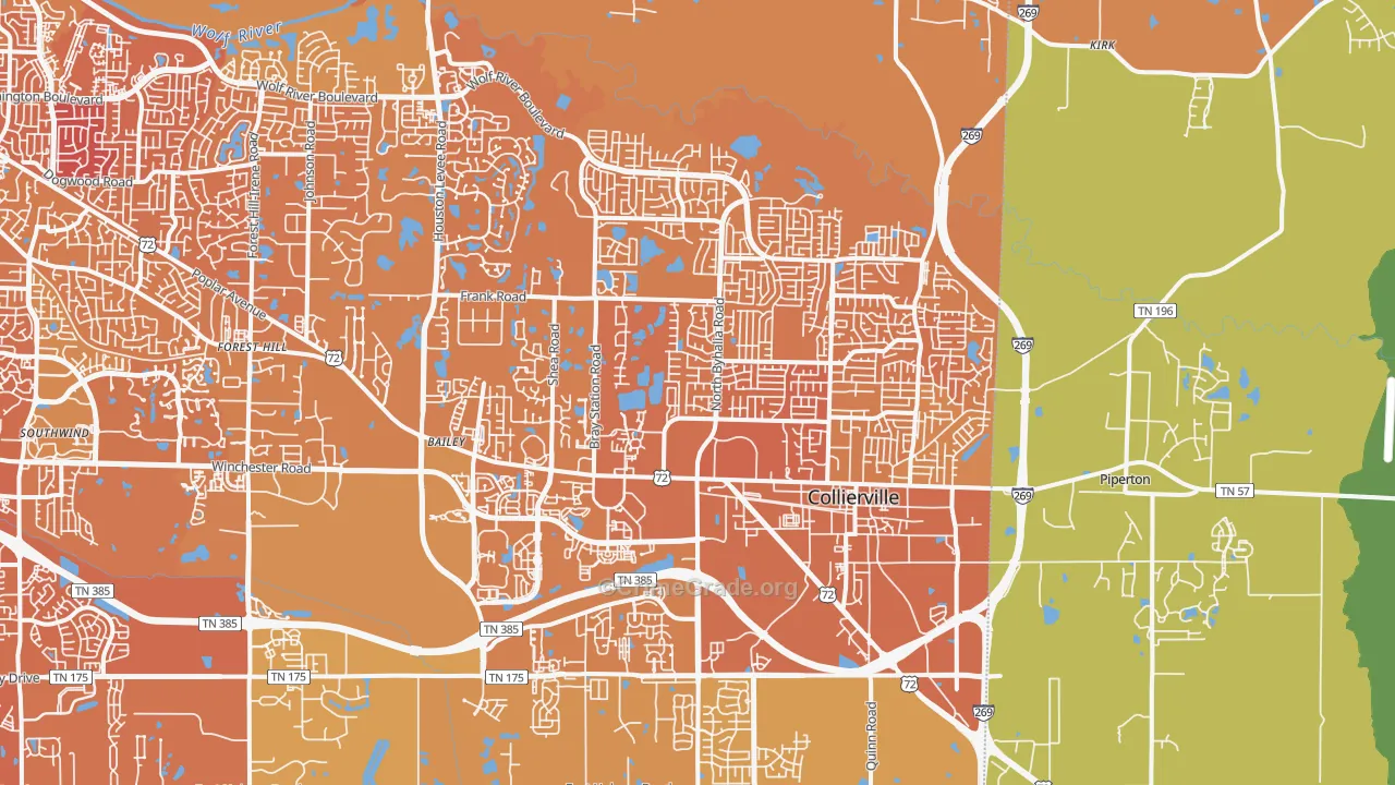 Collierville, TN Map of Murder Rates