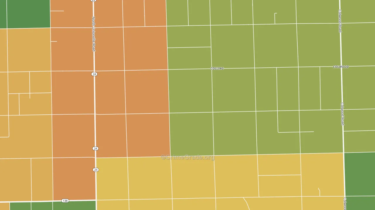 Colling, MI Map of Murder Rates