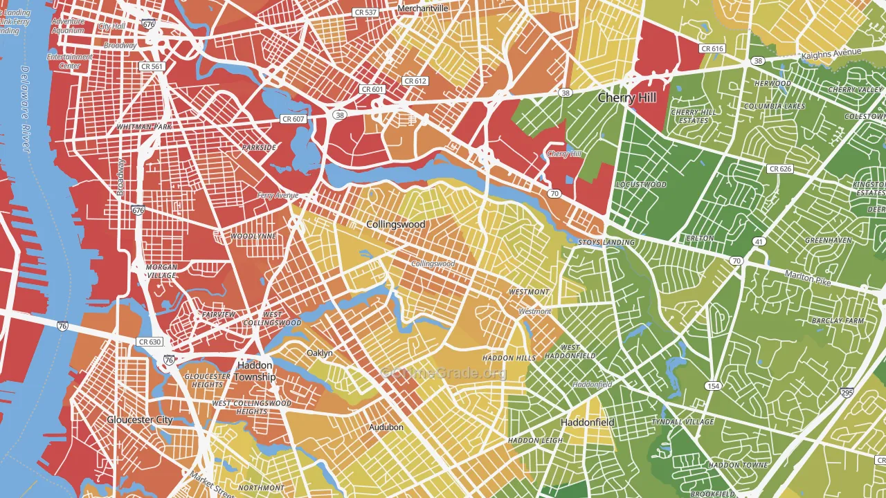 Collingswood, NJ Map of Murder Rates