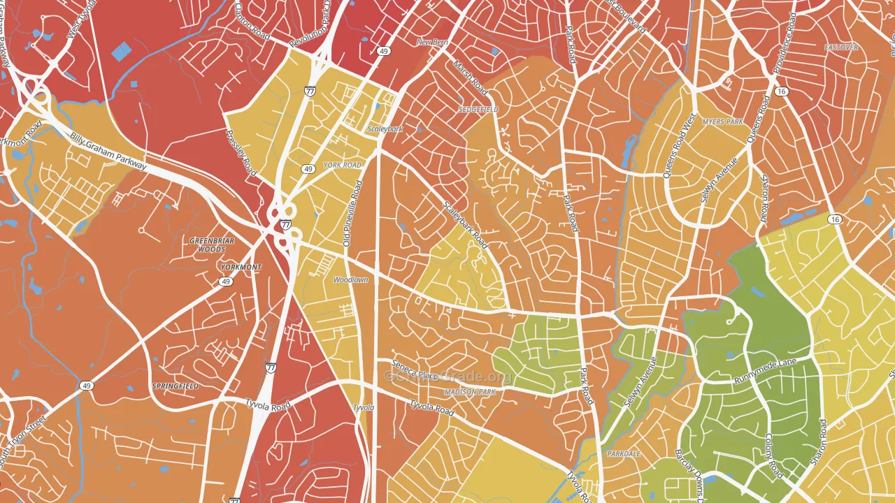 Collingwood, Charlotte, NC Map of Murder Rates