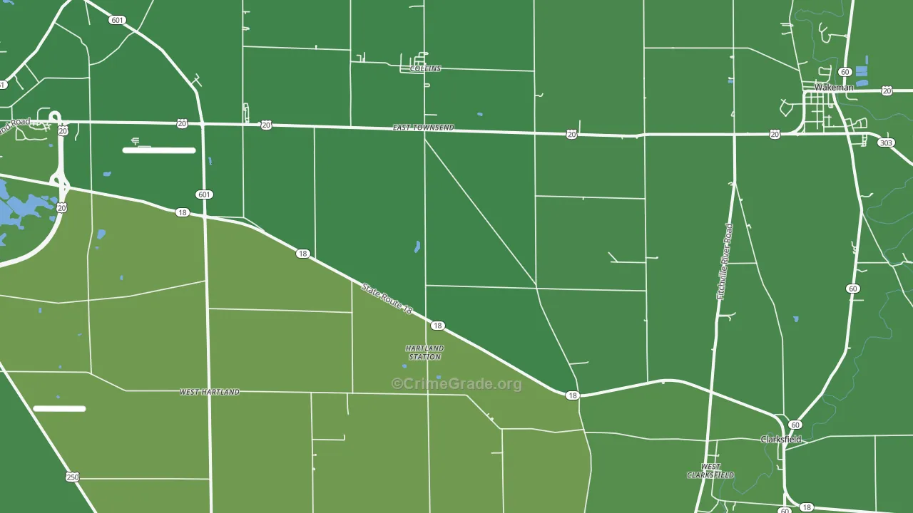 Collins, OH Map of Murder Rates