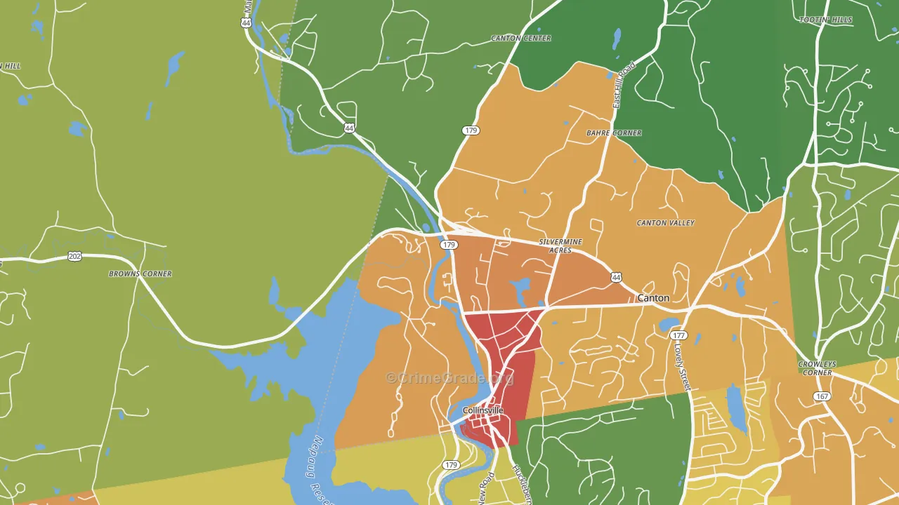 Collinsville, CT Map of Murder Rates