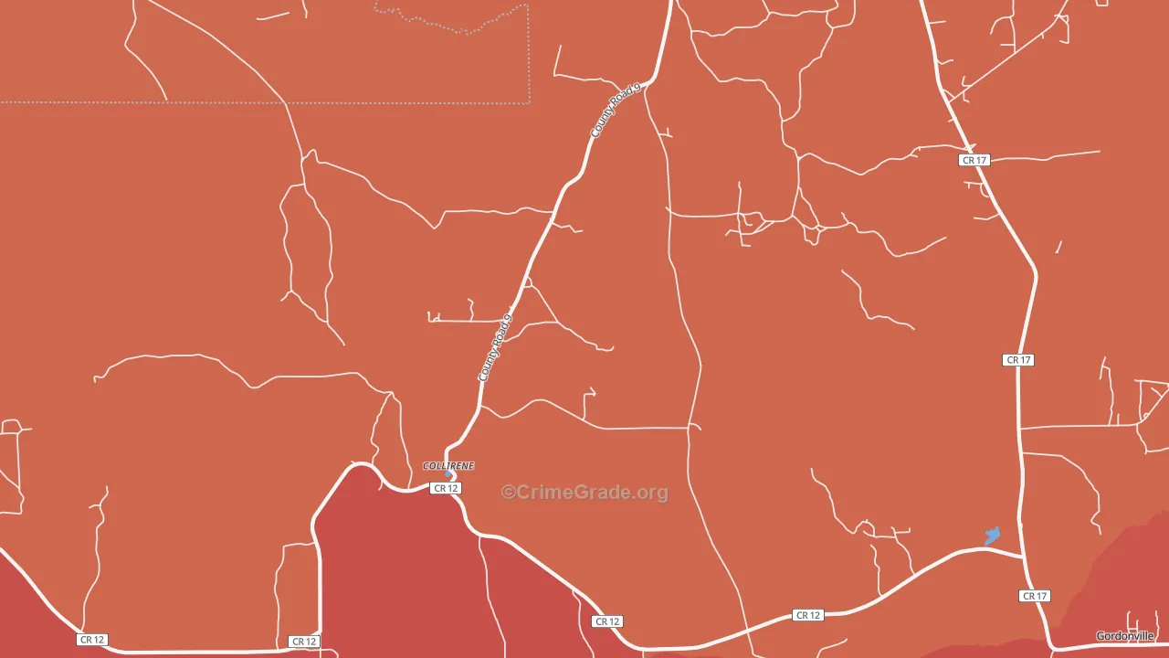 Collirene, AL Map of Murder Rates