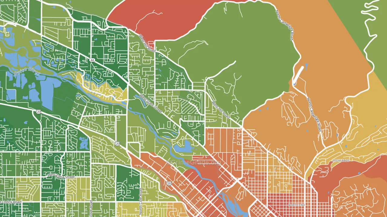 Collister, Boise, ID Map of Murder Rates