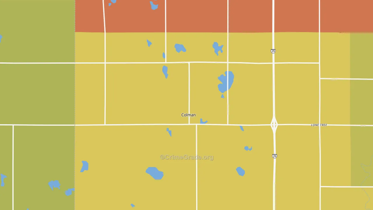 Colman, SD Map of Murder Rates