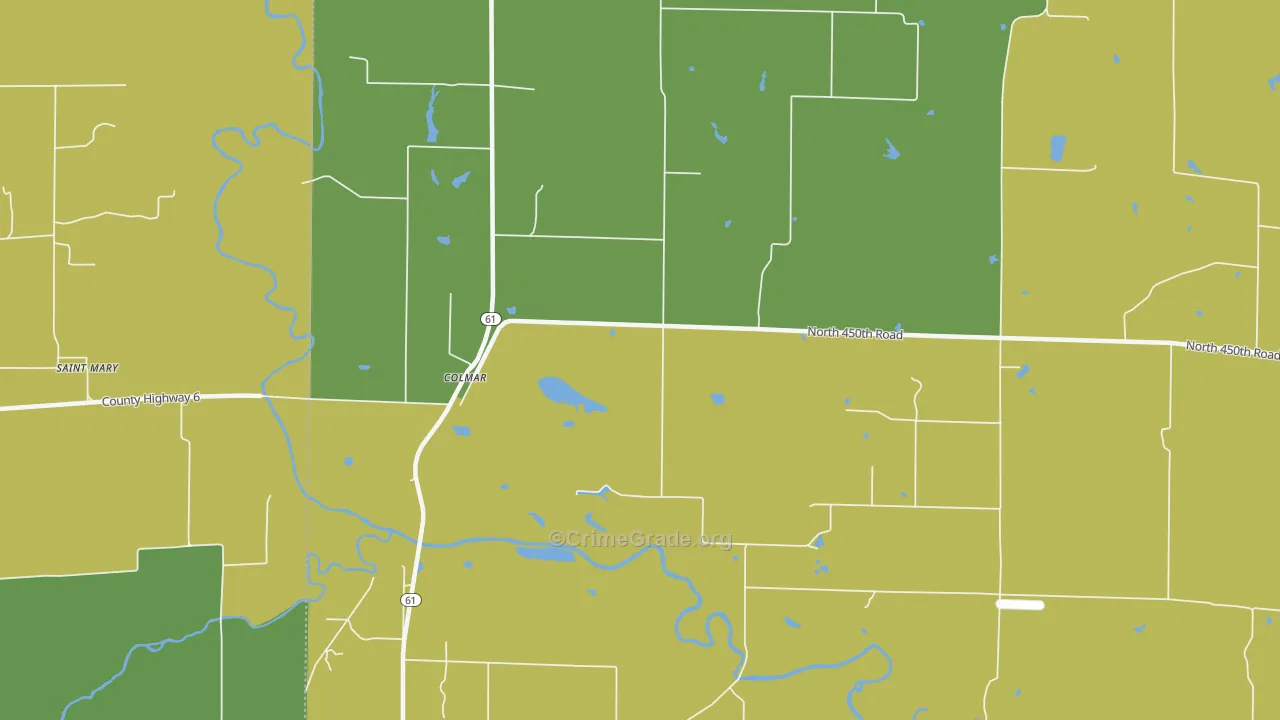 Colmar, IL Map of Murder Rates